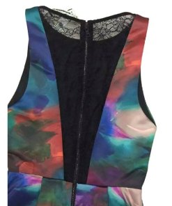 Alice + Olivia Floral Belia Lace-back Watercolor Dress