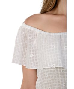 evaChic Olivia Off-the-Shoulder Broderie Anglaise Top
