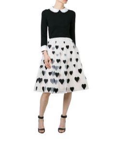 Alice + Olivia Catrina Heart Applique Tulle Skirt