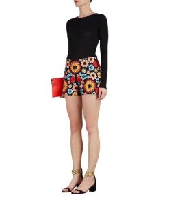 Alice Olivia Sherri Floral Embroidered Shorts