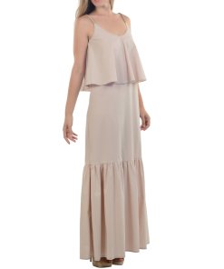 evaChic Rachel Flared Hem & Neckline Maxi Dress