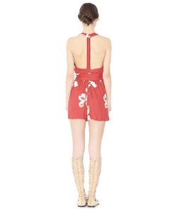 Alice + Olivia Mattie Romper with Tie Belt