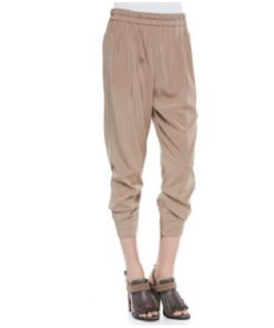 Brunello Cucinelli Silk Drawstring Track Pants
