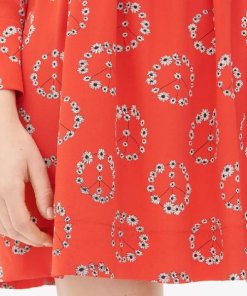 Sandro Ring Floral Print Silk Dress
