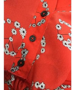 Sandro Ring Floral Print Silk Dress