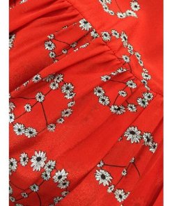 Sandro Ring Floral Print Silk Dress