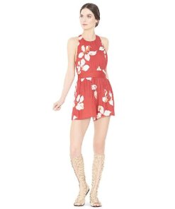 Alice + Olivia Mattie Romper with Tie Belt