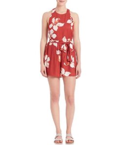 Alice + Olivia Mattie Romper with Tie Belt