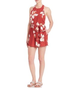 Alice + Olivia Mattie Romper with Tie Belt