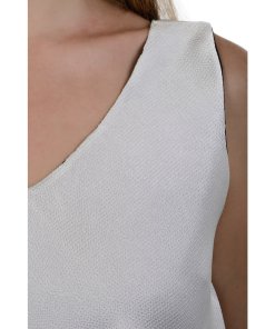 evaChic Chrissy Peplum Neckline Split Back Dress