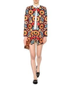 Alice + Olivia Sherri Floral Embroidered Shorts