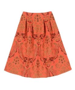 Alice + Olivia Luisa Floral Jacquard Box Pleat Midi Skirt