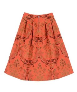 Alice + Olivia Luisa Floral Jacquard Box Pleat Midi Skirt