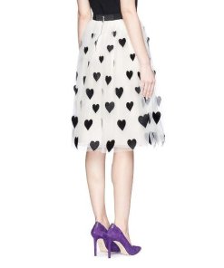 Alice + Olivia Catrina Heart Applique Tulle Skirt