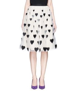 Alice + Olivia Catrina Heart Applique Tulle Skirt
