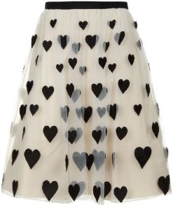 Alice + Olivia Catrina Heart Applique Tulle Skirt