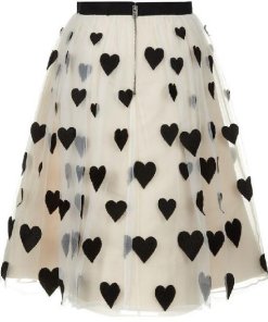 Alice + Olivia Catrina Heart Applique Tulle Skirt