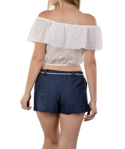 evaChic Olivia Off-the-Shoulder Broderie Anglaise Top