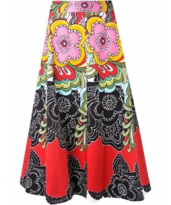 Alice + Olivia Eartha Jacquard Midi Skirt