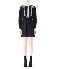Red Valentino Ruffle Front Silk Georgette Dress  evaChic