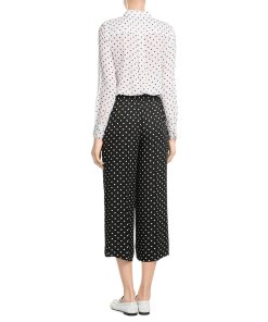 Theory Biritta Polka-Dot Silk-Crepon Blouse