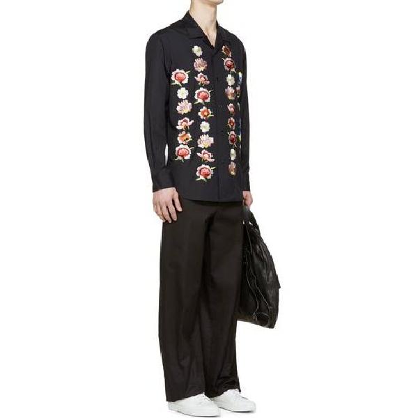 Yohji Yamamoto Embroidered Flowers Shirt