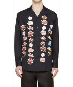 Yohji Yamamoto Embroidered Flowers Shirt