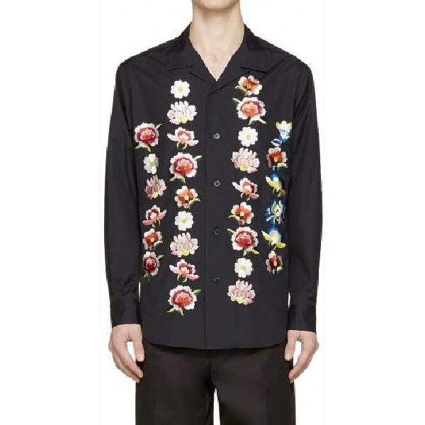 Yohji Yamamoto Embroidered Flowers Shirt