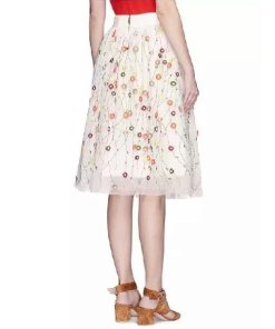 Alice + Olivia Catrina Floral Embellished Tulle Skirt
