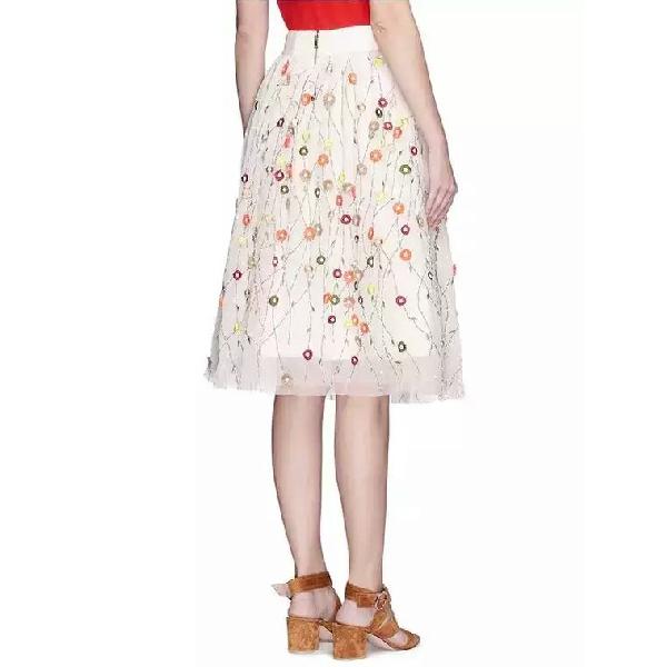 Alice + Olivia Catrina Floral Embellished Tulle Skirt