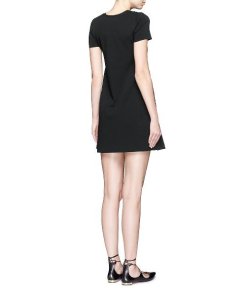 Valentino Guipure Lace Stripe Knit Dress