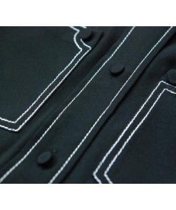 Edun Contrast Stitching Silk Crepe Shirt