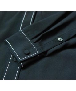 Edun Contrast Stitching Silk Crepe Shirt
