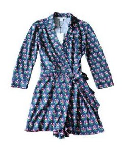 Diane von Furstenberg Celeste Floral Print Silk Wrap Romper