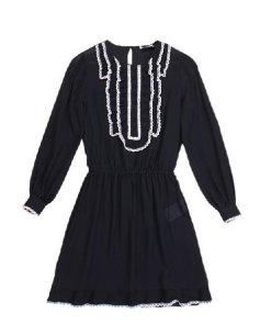 Red Valentino Ruffle Front Silk Georgette Dress