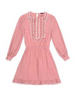 Red Valentino Ruffle Front Silk Georgette Dress