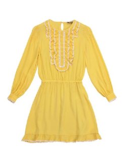 Red Valentino Ruffle Front Silk Georgette Dress