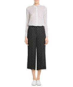 Theory Biritta Polka-Dot Silk-Crepon Blouse