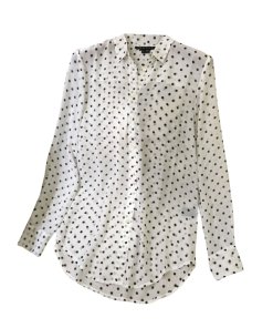 Theory Biritta Polka-Dot Silk-Crepon Blouse