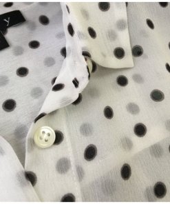 Theory Biritta Polka-Dot Silk-Crepon Blouse