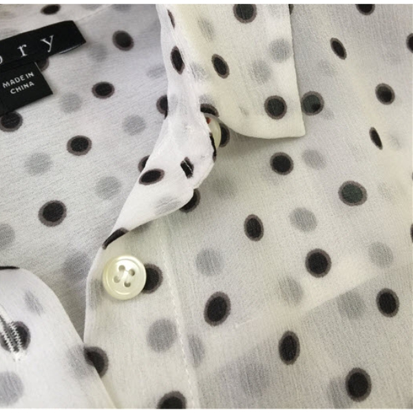 Theory Biritta Polka-Dot Silk-Crepon Blouse