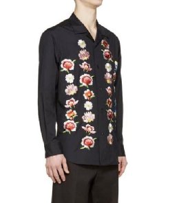 Yohji Yamamoto Embroidered Flowers Shirt
