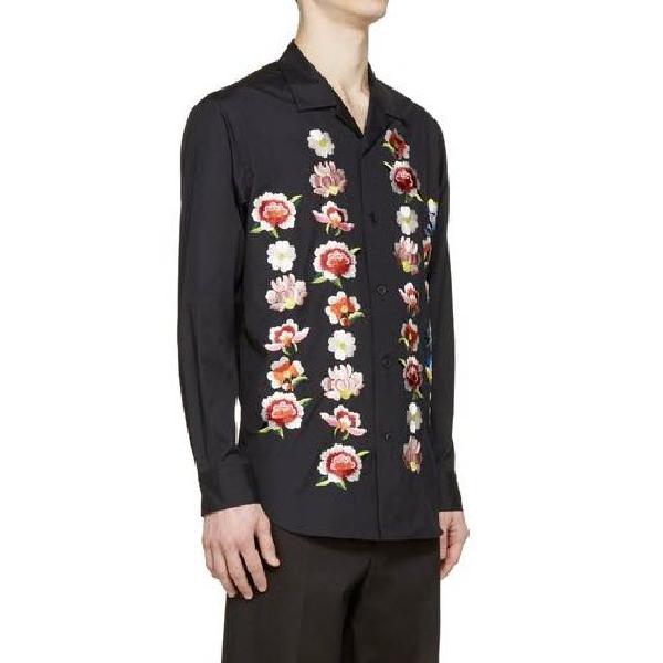 Yohji Yamamoto Embroidered Flowers Shirt