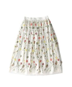 Alice + Olivia Catrina Floral Embellished Tulle Skirt