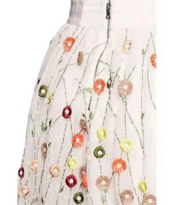 Alice + Olivia Catrina Floral Embellished Tulle Skirt