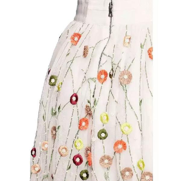 Alice + Olivia Catrina Floral Embellished Tulle Skirt