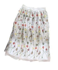 Alice + Olivia Catrina Floral Embellished Tulle Skirt