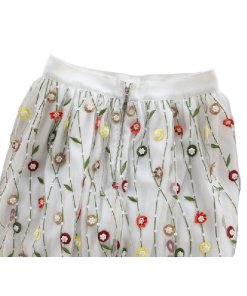 Alice + Olivia Catrina Floral Embellished Tulle Skirt