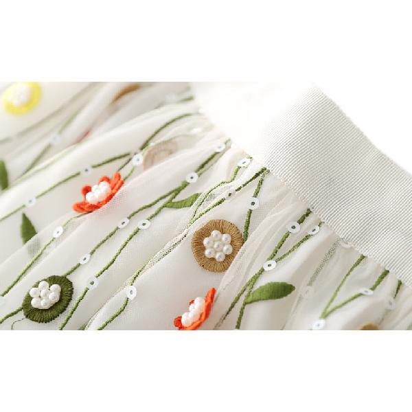 Alice + Olivia Catrina Floral Embellished Tulle Skirt