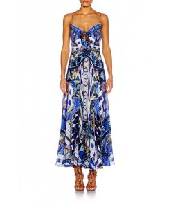 Camilla RHYTHM & BLUES LONG DRESS WITH TIE FRONT  evaChic
